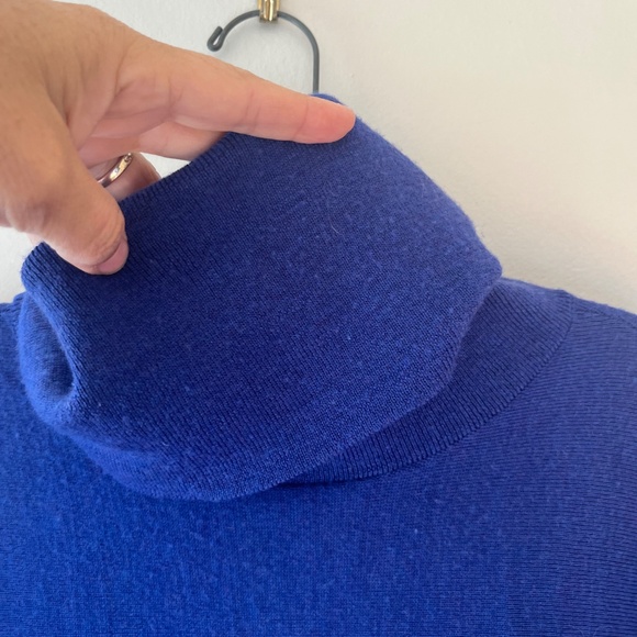 Eileen Fisher Sz S M Oversized Purple Merino Wool Sweater Cowl Neck Pullover - Picture 2 of 10